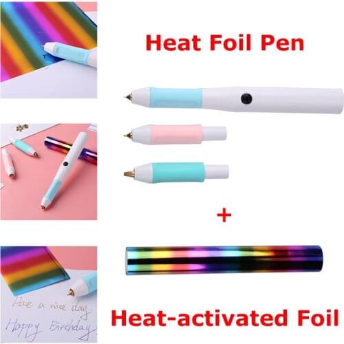 Heat Foil Pen Interchange 3 Nips All-in-one Kit Heat-resistant Grip For DIY Foil Handwritten Sentiments USB Power 2021 New