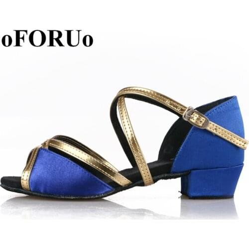 3.5m low heel Women girls Kids Ballroom Dance shoes Salsa Latin Dancing Shoes For Dance size 24~40 SR005