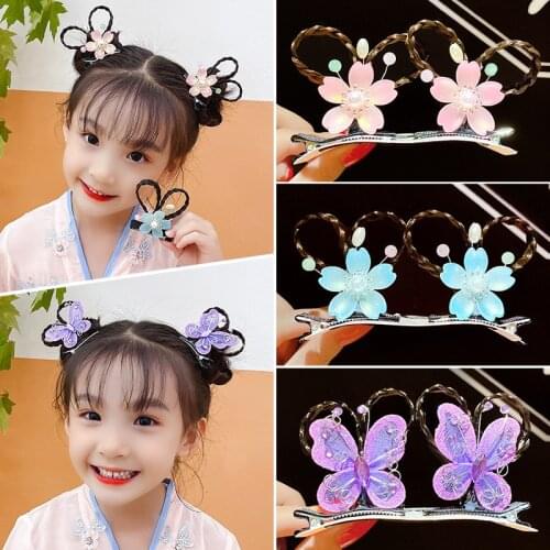 Vintage Flower Butterfly Hairpins for Girls Hair Pins Chinese Style Hair Clips with Wig Hanfu Headwear Women Hair Accessories