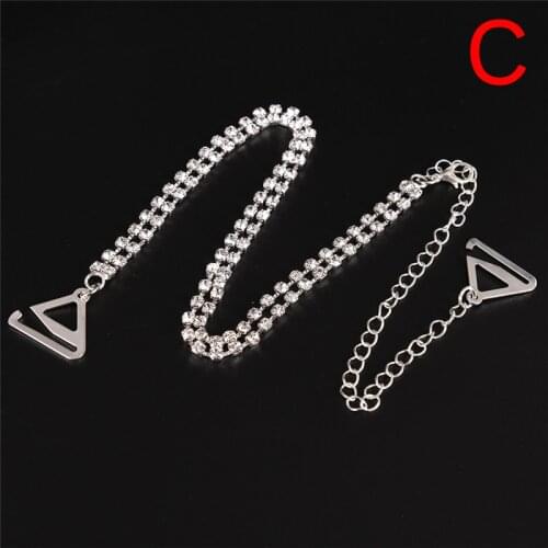 1Pair Bra Straps 2 Rows Crystal Gorgeous Prom Diamante Rhinestone Bra Straps Belt Adjustable Sparkle Shoulder Strap