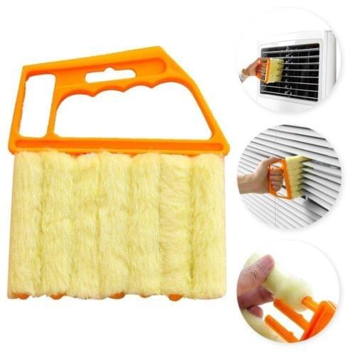 1pc Handhold Cleaning Brushes Microfibre Venetian Blind Blade Cleaner Window Conditioner Duster Cleaning Brushes Yellow
