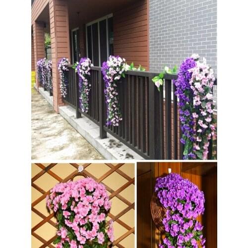 100Pcs/lot 18 Branchs/Bouquet Artificial Silk Orchids flower Vine Wisteria Rattan Craft Ornament For Home Wedding Holiday Decora