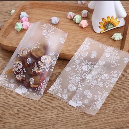 100pcs/Lot Frosted Flat Sealing Plastic Bag for fruit tea Biscuit Cookies Candy Bread Baking Gift Packaging Bags Wedding Party