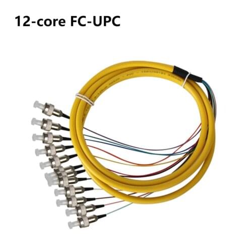 12 Core Fasciculation Tail Fiber Round Head Integrated Tray Fcs Ingle Mode Optical Fiber Cable Color Pigtail Fiber Optic Jumper