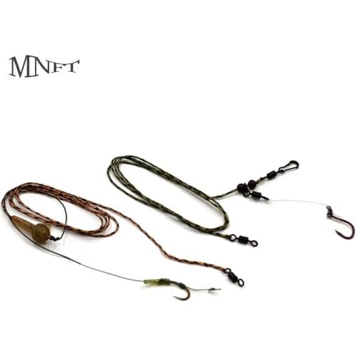 MNFT 2Set Hand Made Carp Fishing Rig Terminal Tackle Rig Hair Rig Lead Core Line Hook link Hook Size #2 #4 #6 #8