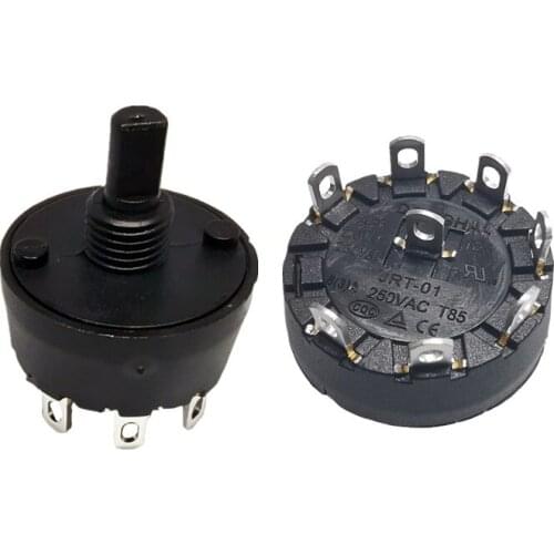2pcs 29MM 8A 125VAC 1 Pole 7 Gear Switch 15mm Big Current Band Rotation Switch Fruit Juice Machine Electric Switch
