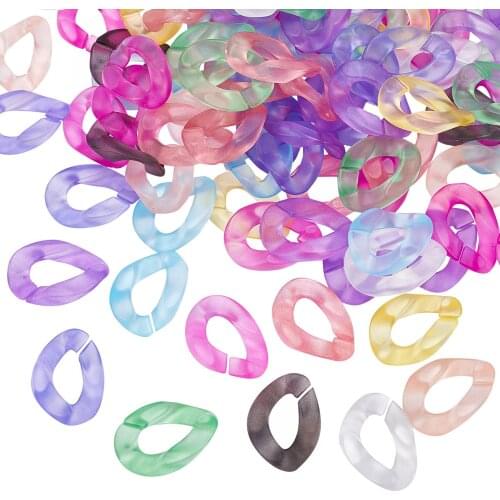 20Pcs Candy Mixed Color Acrylic Linking Rings Twist Open Ring Beads Link Connectors for Chains Necklace Bracelet Jewelry Makings