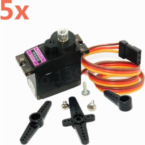 5Pcs TowerPro MG90D Digital Micro Servo Motor Metal Gear 2.5kg Torque Upgrad MG90S For RC Plane RC Helicopter Airplane 450