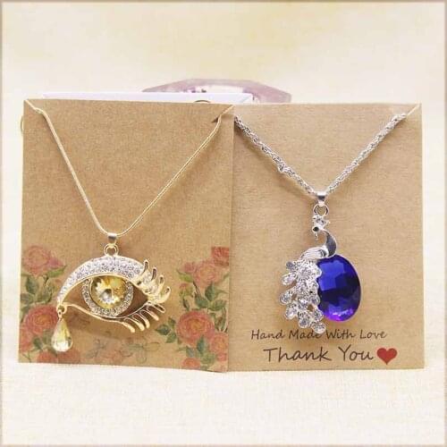 50PCS 10x8cm gift card Kraft Paper Jewelry Display Necklace Cards Hang Favor Label Tag For Jewelry Making Diy Accessories