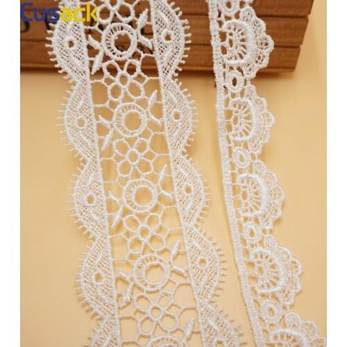 2 yards 4.5 cm Ivory Ribbon Lace Trim for Dress Garments Home Textile Trimmings Applique Polyester Sewing Accessories 2.0 cm