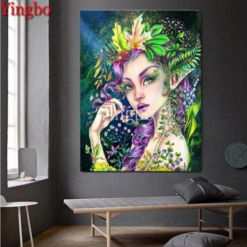 DIY diamond crossstitch Cartoon elf girl diamond painting living room decoration rhinestone Diamond Embroidery mosaic puzzle