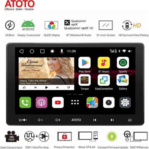 10in Floating QLED Display ATOTO S8 Premium S8G2103M 2 Din Android Car Navigation in-Dash Stereo PhoneLink CarPlay Autoradio DSP
