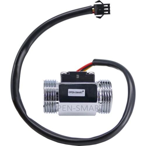 G3/4 Chrome-plated Alloy Steel Water Flow Sensor Turbine Hall Flowmeter Measure water flow rate 2.54mm-3P connector for Arduino