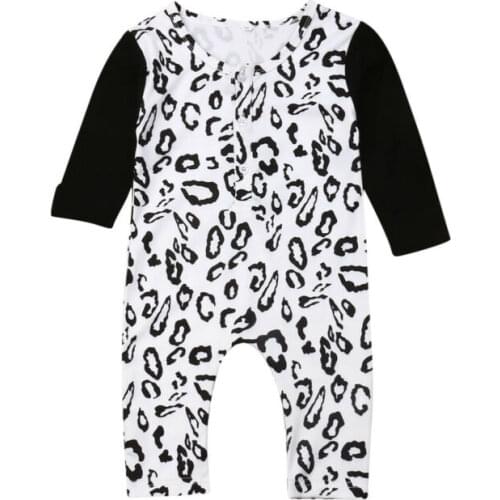 Baby Romper 2019 Newborn Baby Girl Boy Leopard print Clothes Long Sleeve Romper Jumpsuit Outfits Size 0-24M