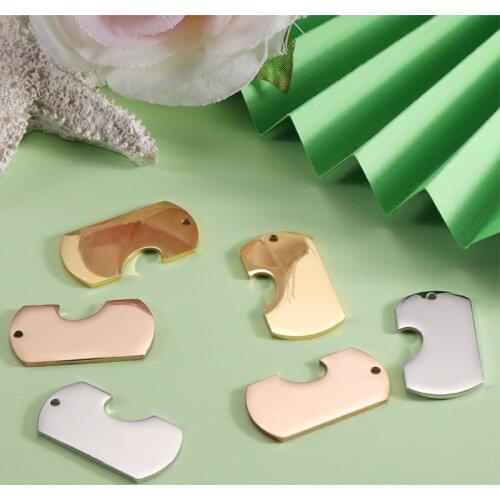 Fnixtar 10Pairs Strip Split Heart Charms Mirror Polish Stainless Steel Charms For DIY Making Necklace Keychain Lovers Jewelry