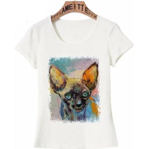 New Harajuku Sphynx Cat Funny T-Shirt Summer Womens Short Sleeve Honey Bee Tops White High Quality Hip Hop Girl Casual Tee