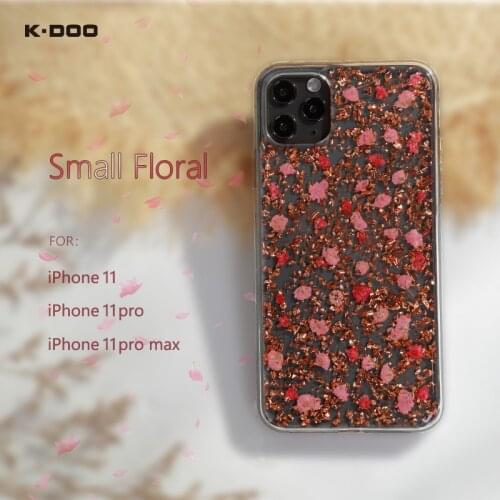 K-Doo genuine Small Floral mobile phone case real dried flowers back cover anti shock for iPhone11/11pro/11promax