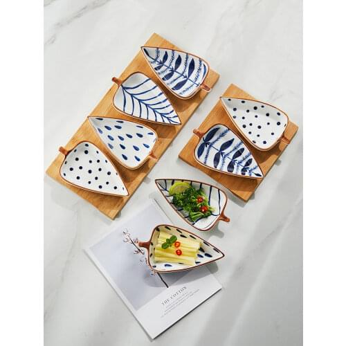 Leaf ceramic plates dessert dishes tableware snack plates kitchen dishes european fruit plate appetizer bite