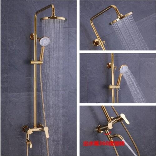 Parker wei yu all the copper body golden shower rose gold flower asperse shower set golden bath crock bibcock showers