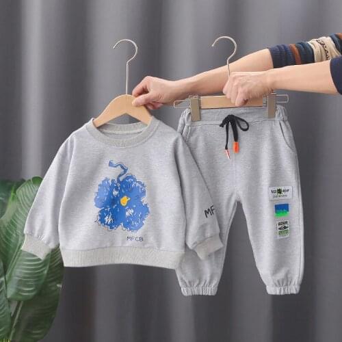 0-5 Years Spring Autumn Toddler Boys Girls Sportswear Clothing Set New Casual Fashion Printing Sweatershirts+ Pants Baby Outfits