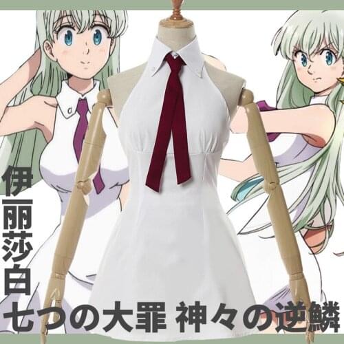 Anime The Seven Deadly Sins: Wrath of The Gods Cosplay Costumes Elizabeth Liones Cosplay Costume Women White Dresses