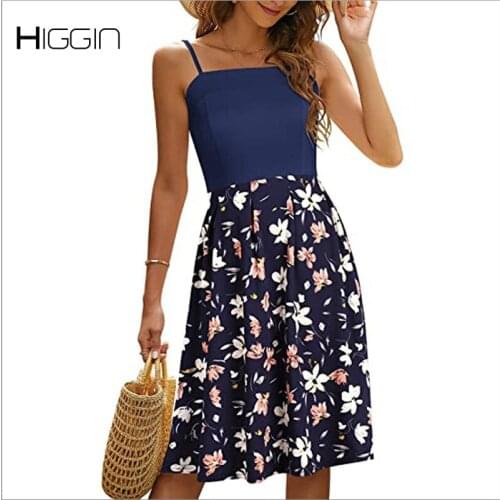 Summer Casual Dress Female Plus Size Spaghetti Strap Sexy Mid Dress For Women Sleeveless 3D Floral Print Beach A-Line Dress 3XL