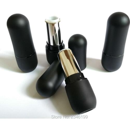 50pcs/lot DIY Matte Black Lipstick Tube, Empty New Arrival Lip Plastic Beauty Tool,Lip Balm Container, Lipstick Packaging Bottle