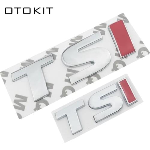Red TSI Metal Car Stickers Emblem Badge Decal Car Styling Sticker for VW Polo Golf 5 6 7 CC Passat B5 B6 Bora Volkswagen