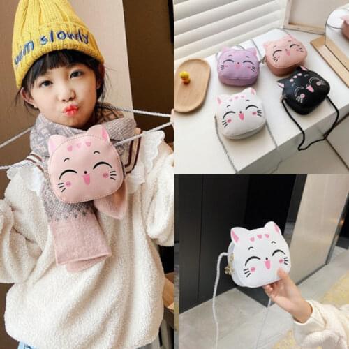 Lovely Childrens Crossbody Bags Fashion Princess Accessories Mini Handbags Cute Girls Boys Cat Coin Purse Money Pouch Wallet