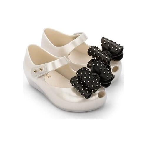Mini Child Sandals 2021 New Original Girl Jelly Sandals Bowtie Kids Sandals Children Beach Shoes Non-slip Toddler Shoes