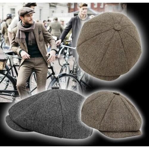 Men British Style Octagonal Hats Winter Wool Hat Gatsby Cap Ivy Hat Golf Driving Autumn Women Flat Cabbie newsboy Caps BLM70