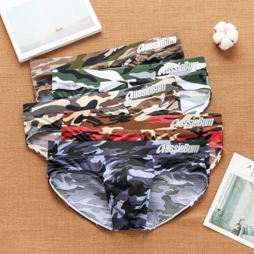 Aussiebum jockstrap swimwear mens nylon underwear mens cool summer camouflage low waist mens briefs