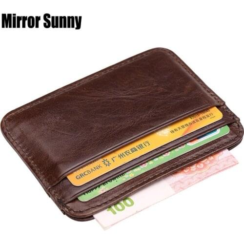 New Mens Genuine Leather Wallet Oil Wax Leather Multi Card Holder Retro Cow Leather Coin Purse Card Bag Wholesale Portable