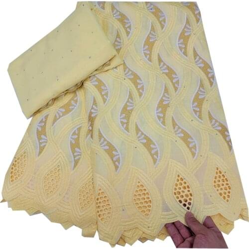 2021 Latest Nigerian Swiss Lace High Quality Swiss Voile Lace In Switzerland Cotton African Lace Fabric For Women 2+5 Yard HL-13