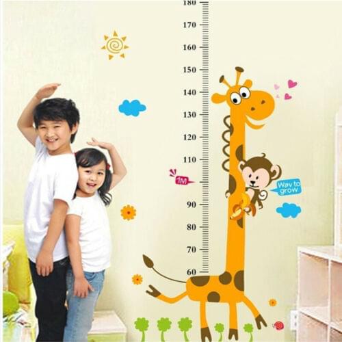 NEW Kids Baby Room Giraffe Removable Height Chart Measure Wall Sticker Decal