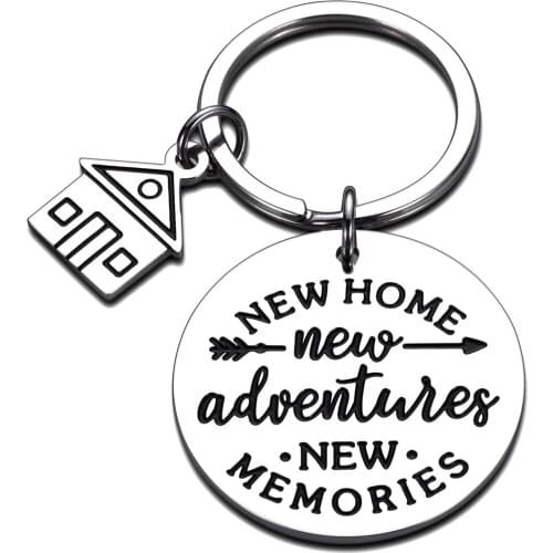 New Home Keychains Gifts for Home Apartment Housewarming Presents Homeowner New Home New Adventures New Memories Moving Away