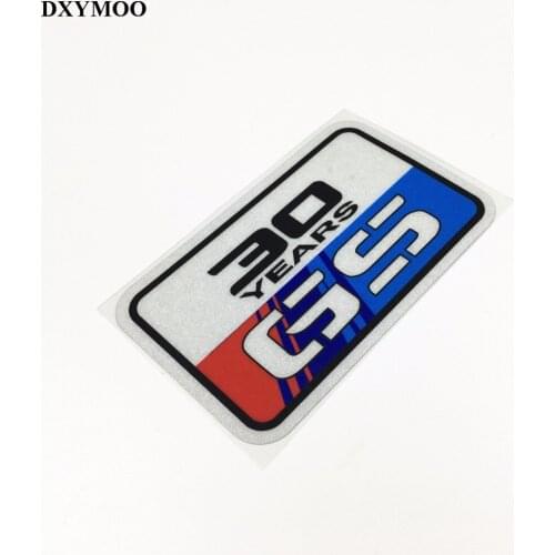 Wholesale 10PCS 12*7.6cm Car Styling Reflective Motorcycle Car Window Sticker Decals for M3 M5 ADV R1200GS GS ADVENTURE 30 YEARS