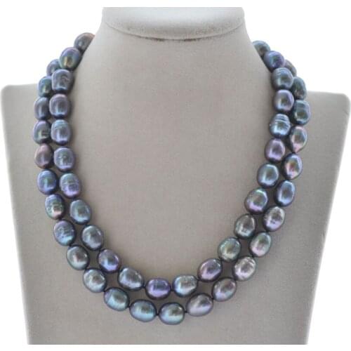 Z10167 17"~100" 11mm Rice Freshwater Pearl Necklace