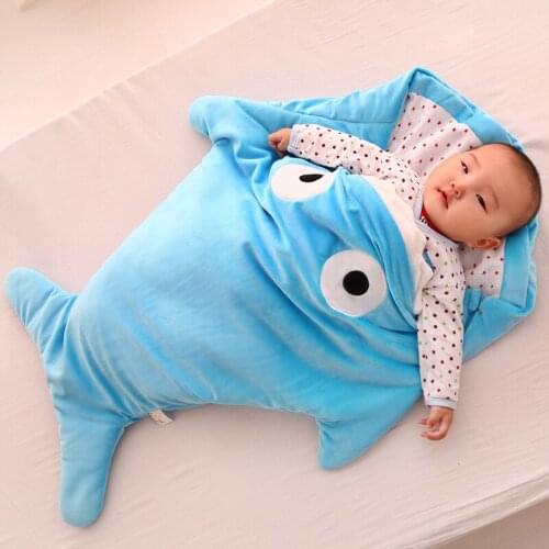 Shark Baby Sleeping Bag Anti-kick Cartoon Kids Hugged Infant Winter Sleeping Bag Comfortable 55cmx87cm