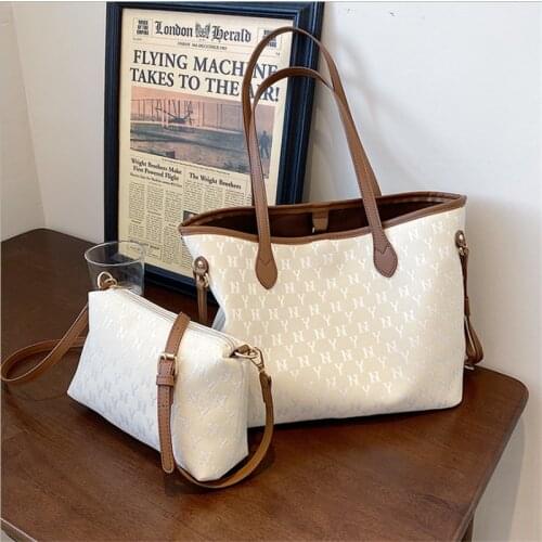 2021 PU Trendy Fashion Single-Shoulder Bag Set Large Capacity Simple Letter-Printing Tote bag Female Messenger Bag