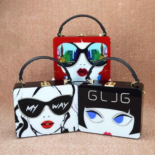 Red eyes girl face Flap Purse Shoulder Bags for Ladies Messenger Bag Strap Crossbody Bags Box Shape Women Tote Bags