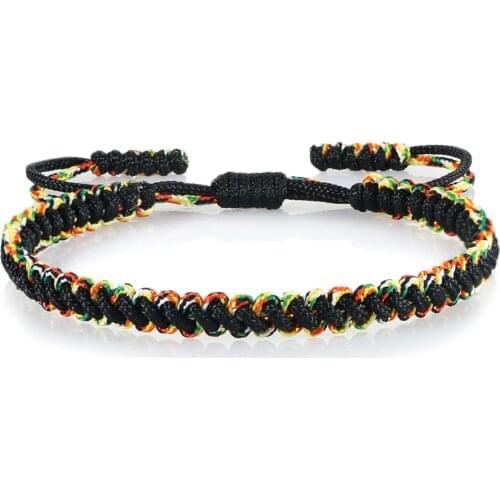 Tibetan Buddha Black Thread Braided Bracelet Lucky Rope Men Women Bracelets Bangles Handmade Wristband Fashion Male Jewelry Gift