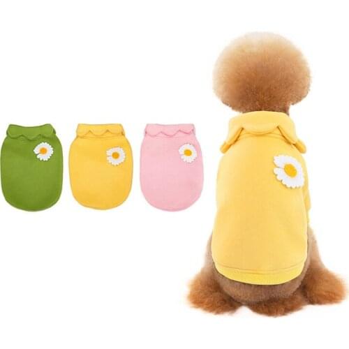 Pet Dog Sweatshirt Flower Design Thick Warm Winter Clothes For Puppy Medium Dogs Top Quality Dog Hoodies