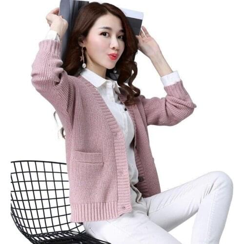 Spring Autumn Style Women knitted Cardigan Crop Tops Lady Casual Long Sleeve Knitted Outwear Cardigan Sweater ZZ0893
