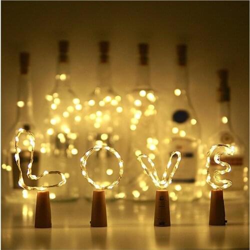 Waterproof LED Copper Wire String Lights For Xmas Party Wedding Decor 1M 10 LED Lamp Cork Shaped Bottle Stopper Light Glass Wine