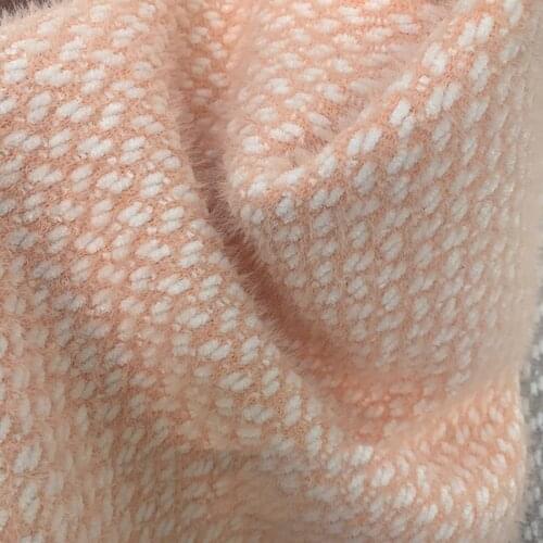 High grade imitation rabbit fur plush fabric two-color jade diamond flannel high and low hair ferret flannel cloth toys fabric