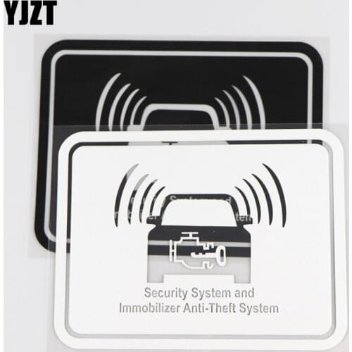 YJZT 15.3×11.6CM Security System And Immobilizer Anti-theft Syetem Vinyl Decal Car Sticker Creative Black/Silver 4C-0481