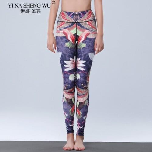 Yoga Pants Women Unique Fitness Leggings Workout Sports Running Leggings Push Up Gym Jogging Wear Elastic Slim Printing Pants