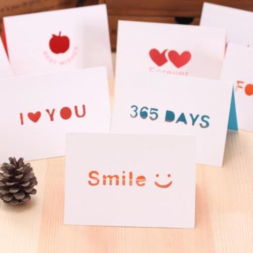 1pc Gift Card 8 Styles Large Size Openwork Birthday Wedding Festival Party Handwritten Wishes Greeting Card