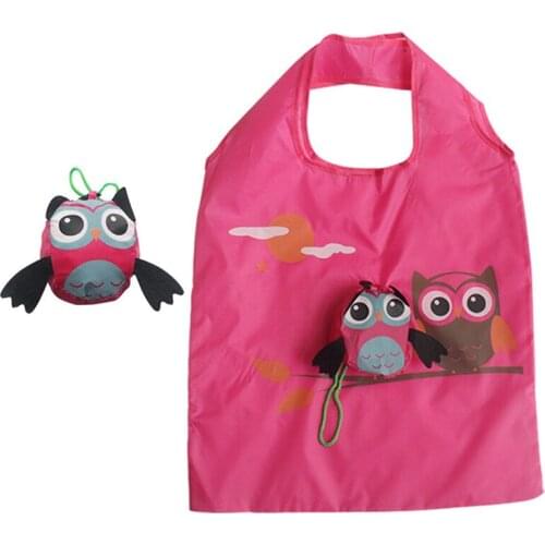 1PC New Cartoon Animal Shopping Bag Polyester Portable Cute Owl Foldable Storage Fashion Eco-Friendly Handbag Package